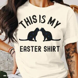 Funny Easter Cat Shirt, Cat Lover Tee For Easter